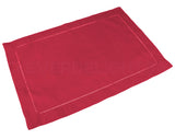 Hemstitch Placemats - Linen/Cotton Blend - Red