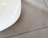 Hemstitch Placemats - Linen/Cotton Blend - Stone