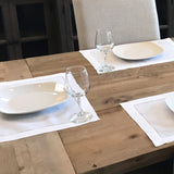 Hemstitch Placemats - 100% Linen - White