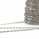 Cable Chain - 4x6mm Link - Platinum Silver Color