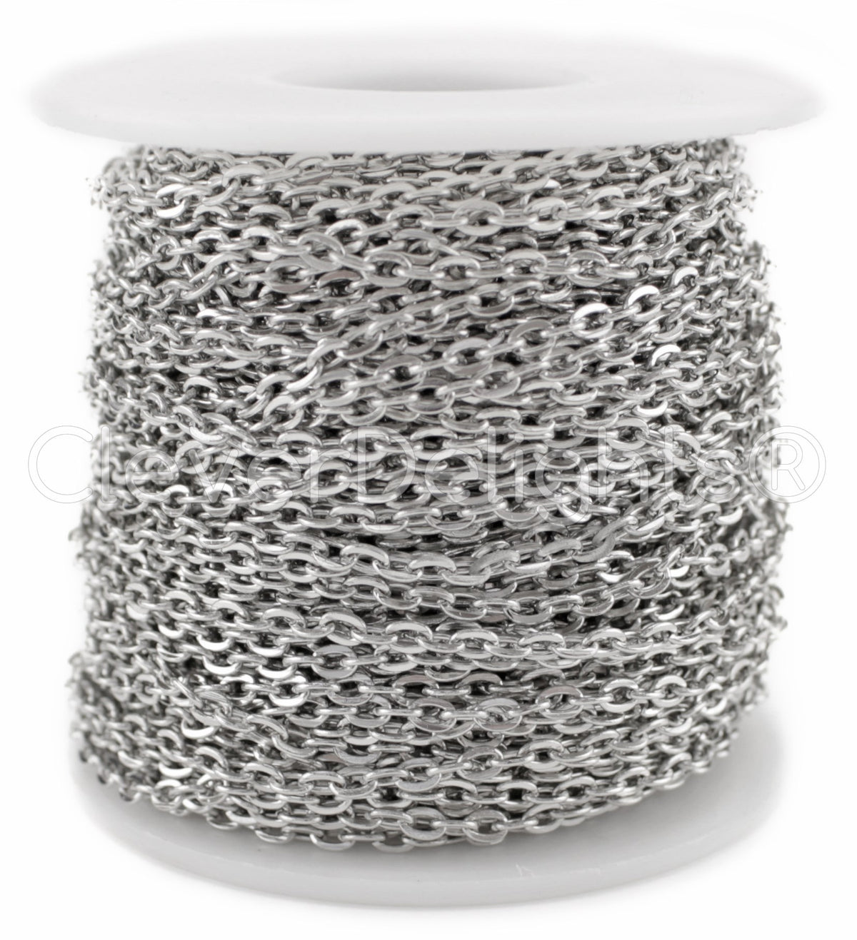 Cable Chain - 3x4mm Link - Platinum Silver Color