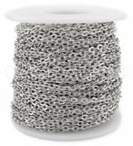 Cable Chain - 3x4mm Link - Platinum Silver Color