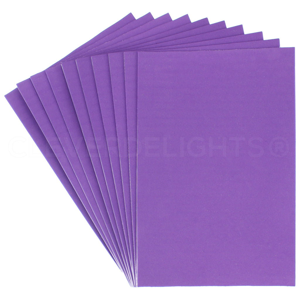 CleverDelights Purple Foam Sheets - 8 x 12 - Adhesive Back