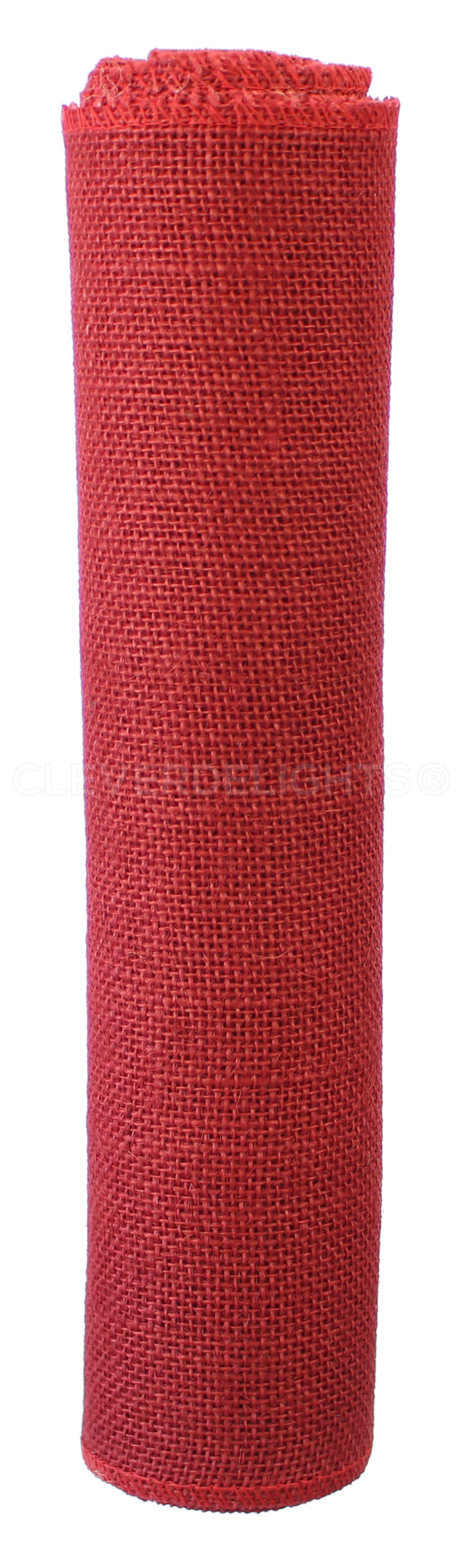 12" Red Burlap Roll - Finished Edges