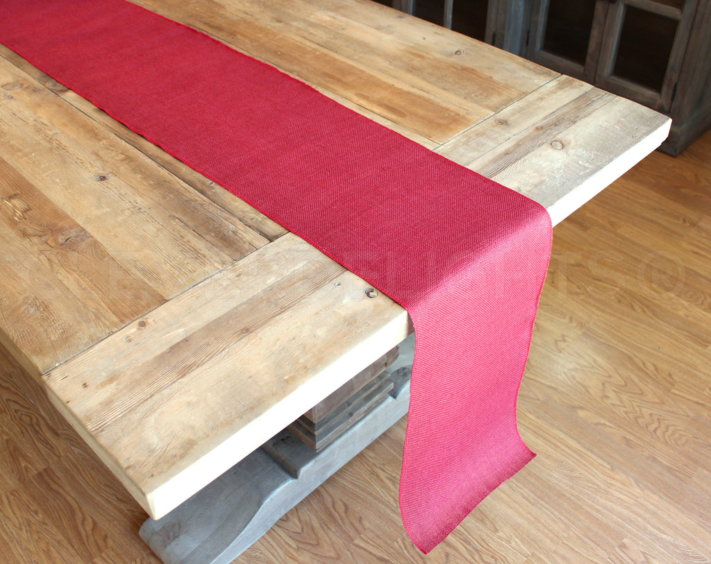 12" Red Burlap Roll - Finished Edges