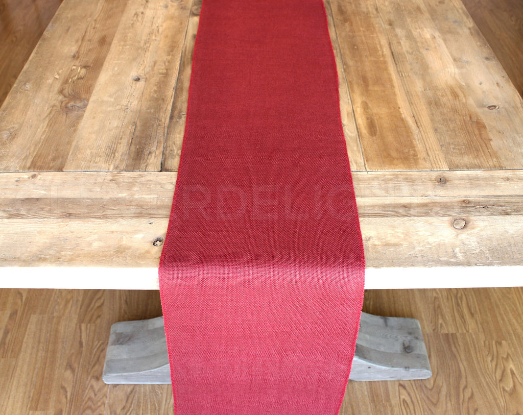 12" Red Burlap Roll - Finished Edges