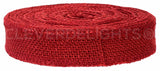 1" Red Burlap Ribbon - Finished Edge - 25 Yards