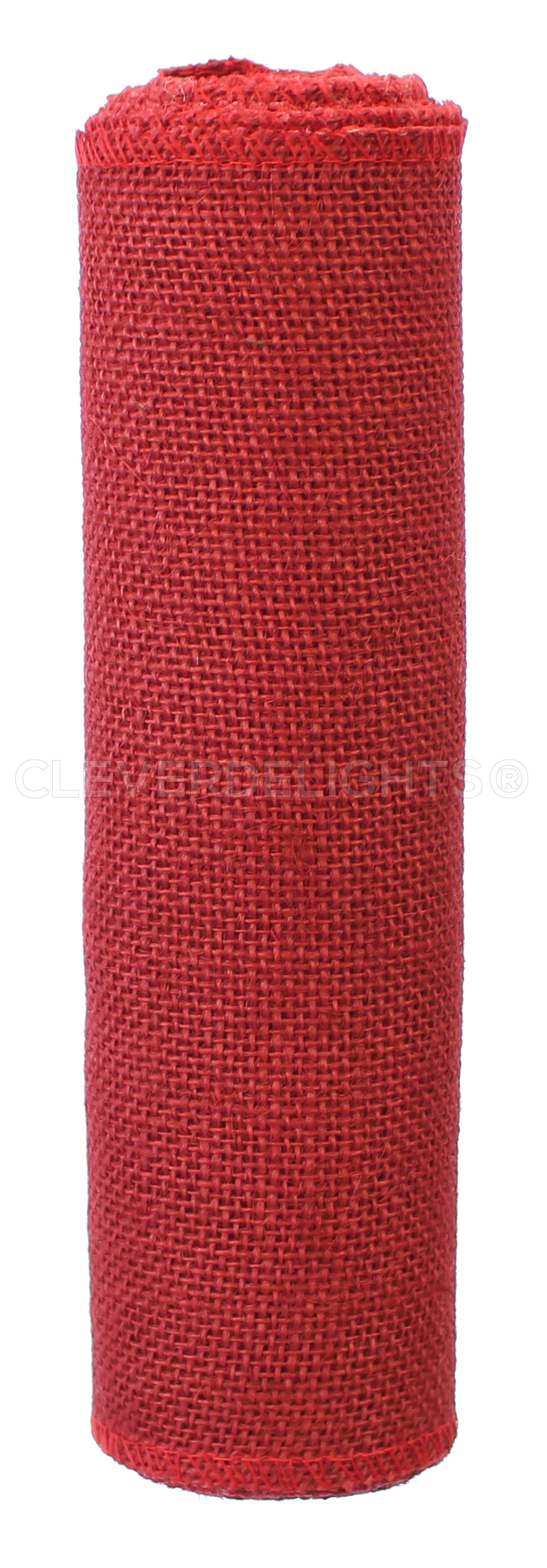 9" Red Burlap Roll - Finished Edges