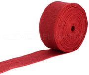 2.5" Red Burlap Ribbon - Wired Edges - 25 Yards