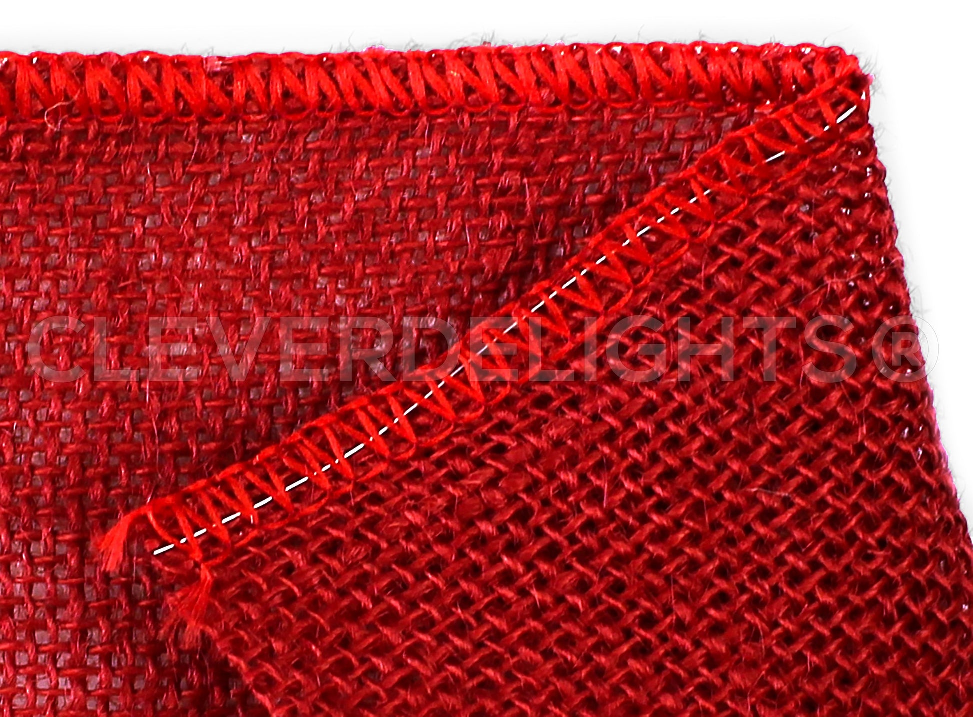 2.5" Red Burlap Ribbon - Wired Edges - 25 Yards