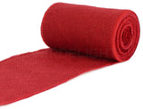 6" Red Burlap Ribbon - Wired Edges - 10 Yards