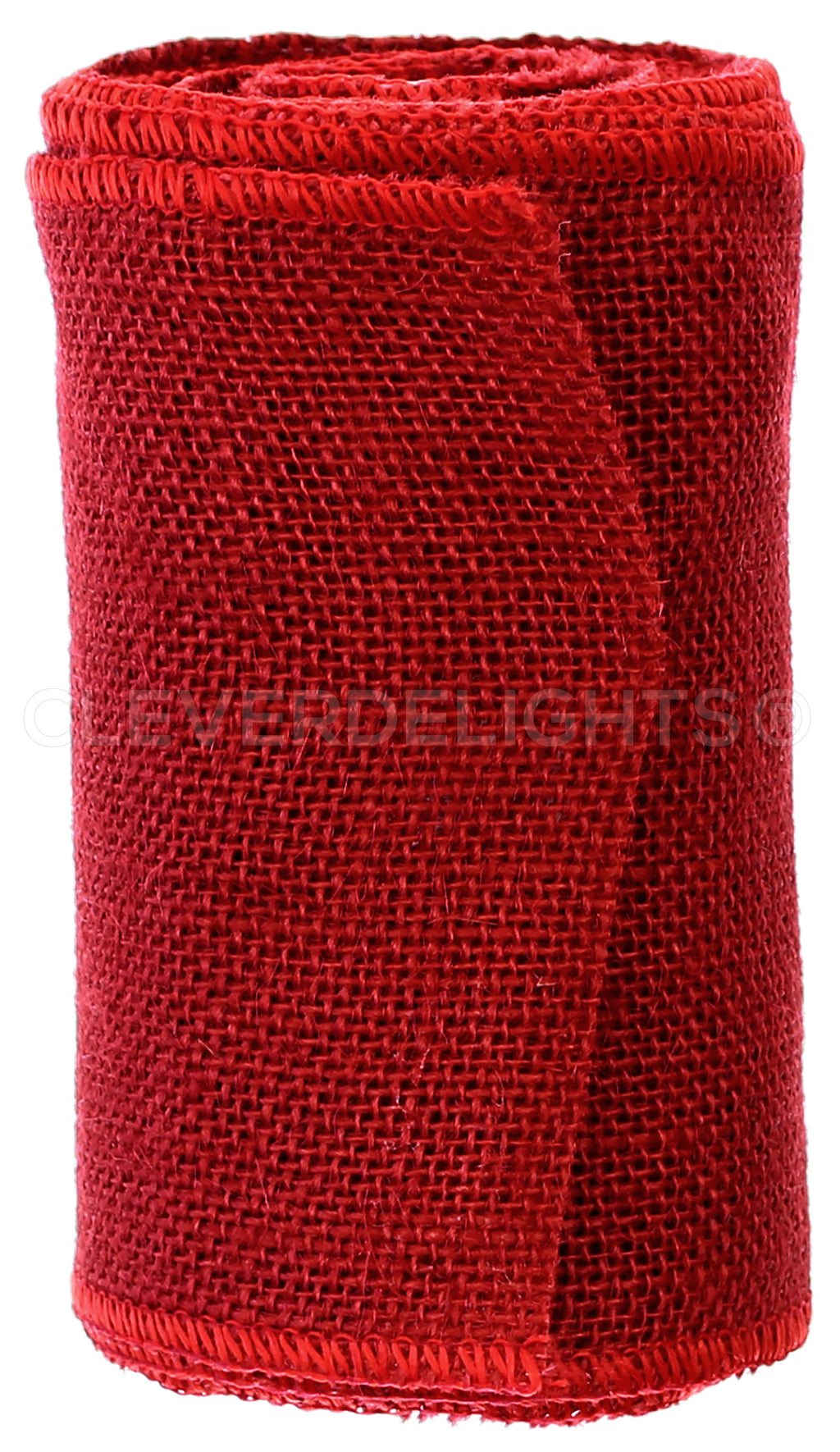 6" Red Burlap Ribbon - Wired Edges - 10 Yards
