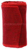 6" Red Burlap Ribbon - Wired Edges - 10 Yards