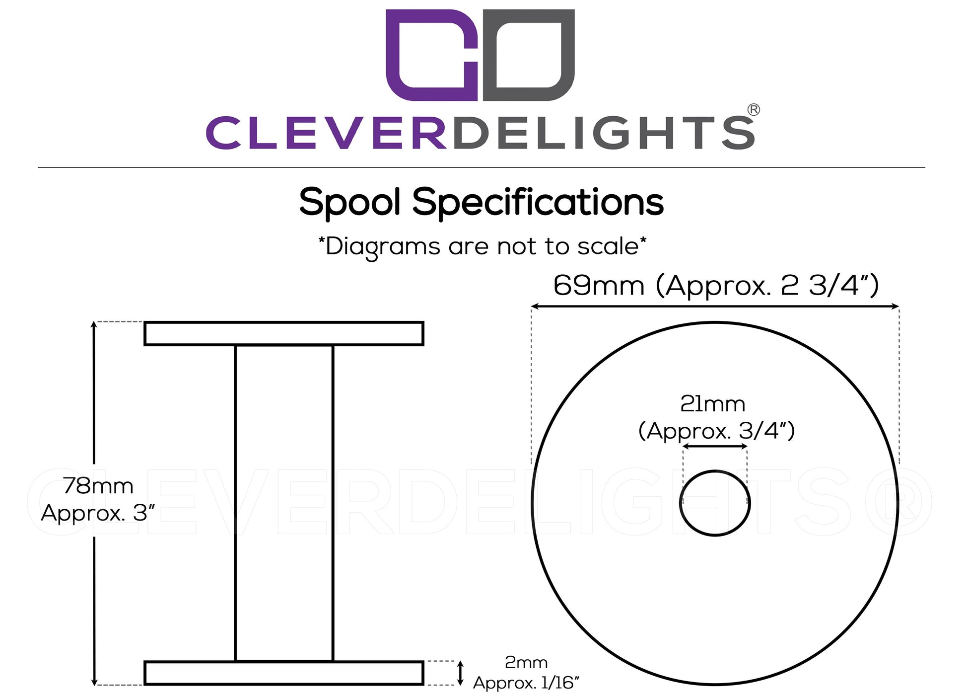 Plastic Spools - 3" - White