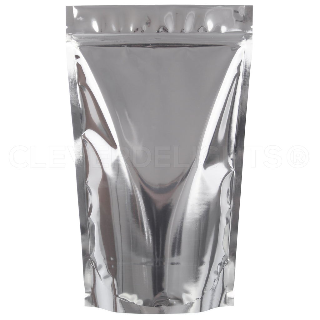 Silver Stand-Up Pouches - 16oz - 7" x 11.5" x 4"
