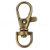 1.5" Swivel Lobster Clasps With Key Rings - Antique Bronze Color