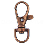 1.5" Swivel Lobster Clasps With Key Rings - Antique Copper Color