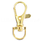 1.5" Swivel Lobster Clasps With Key Rings - Gold Color