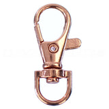 1.5" Swivel Lobster Clasps With Key Rings - Rose Gold Color