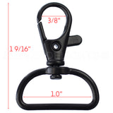 1" Wide Swivel Lobster Clasps - Dark Black Color