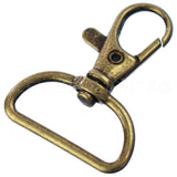 1" Wide Swivel Lobster Clasps - Antique Bronze Color