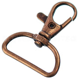 1" Wide Swivel Lobster Clasps - Antique Copper Color