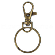 1.5" Swivel Lobster Clasps With Key Rings - Antique Bronze Color