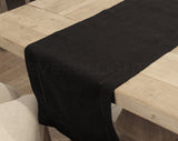 16" Hemstitch Table Runner - 100% Linen - Black