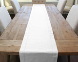 16" Hemstitch Table Runner - 100% Linen - White