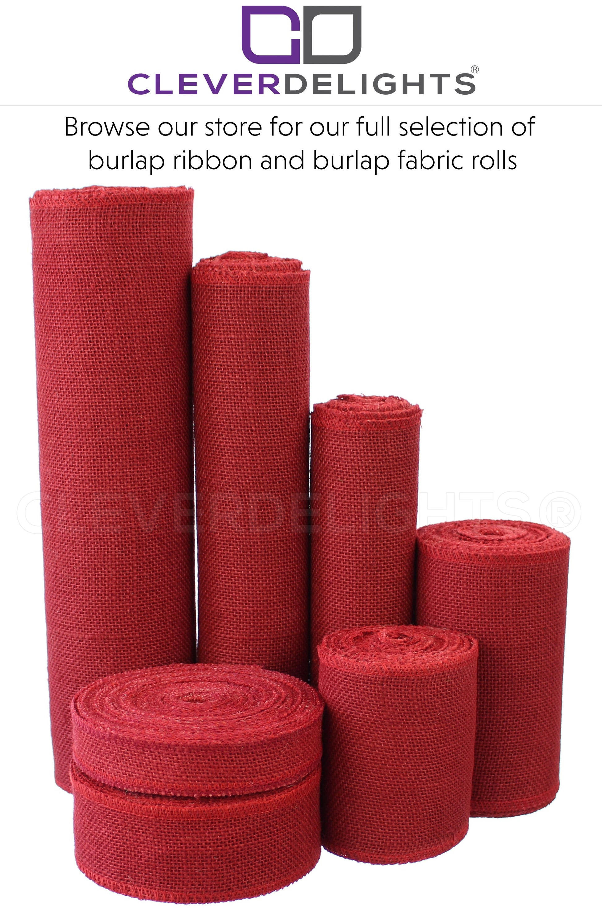 9" Red Burlap Roll - Finished Edges