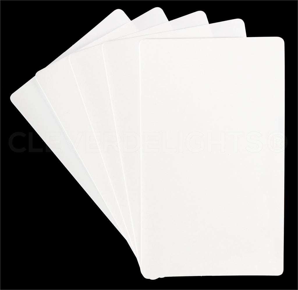 CleverDelights White Plastic Cards - 3 inch x 5 inch - 100 Pack - Waterproof Heavy Duty 3x5 Card, Size: 3 x 5