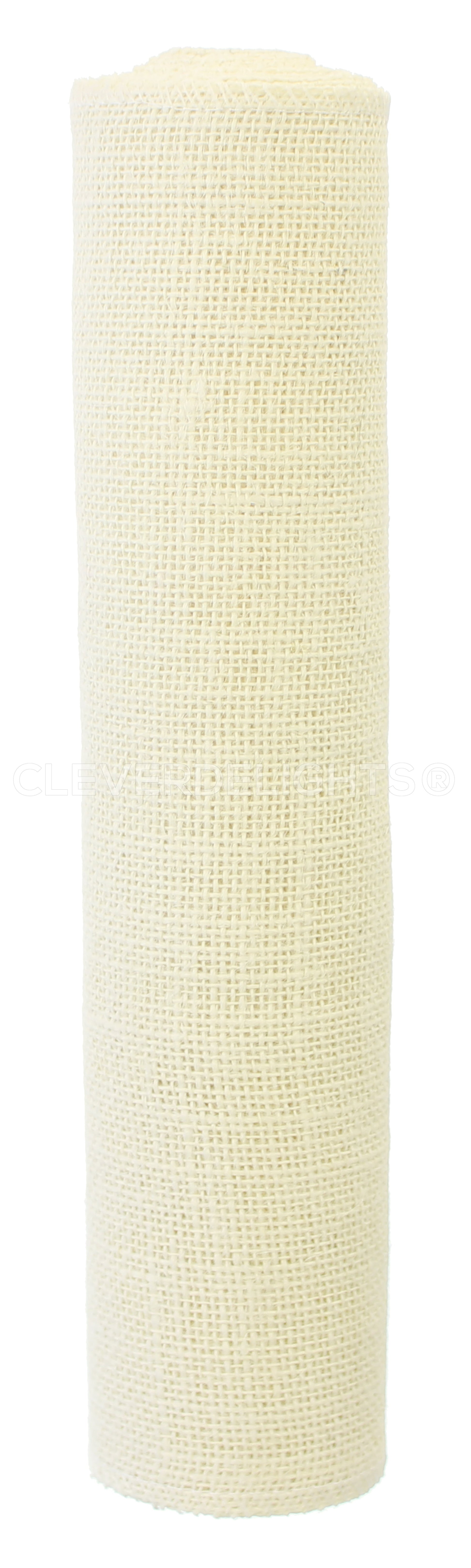 12" Ivory Burlap Roll - Finished Edges