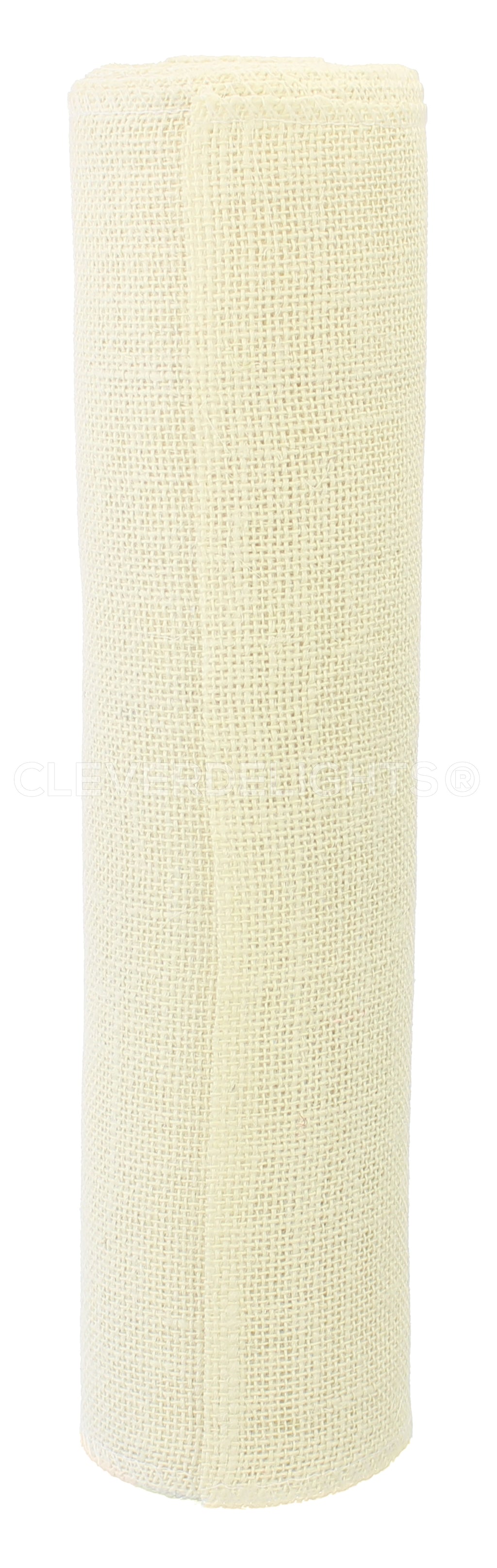 14" Ivory Burlap Roll - Finished Edges