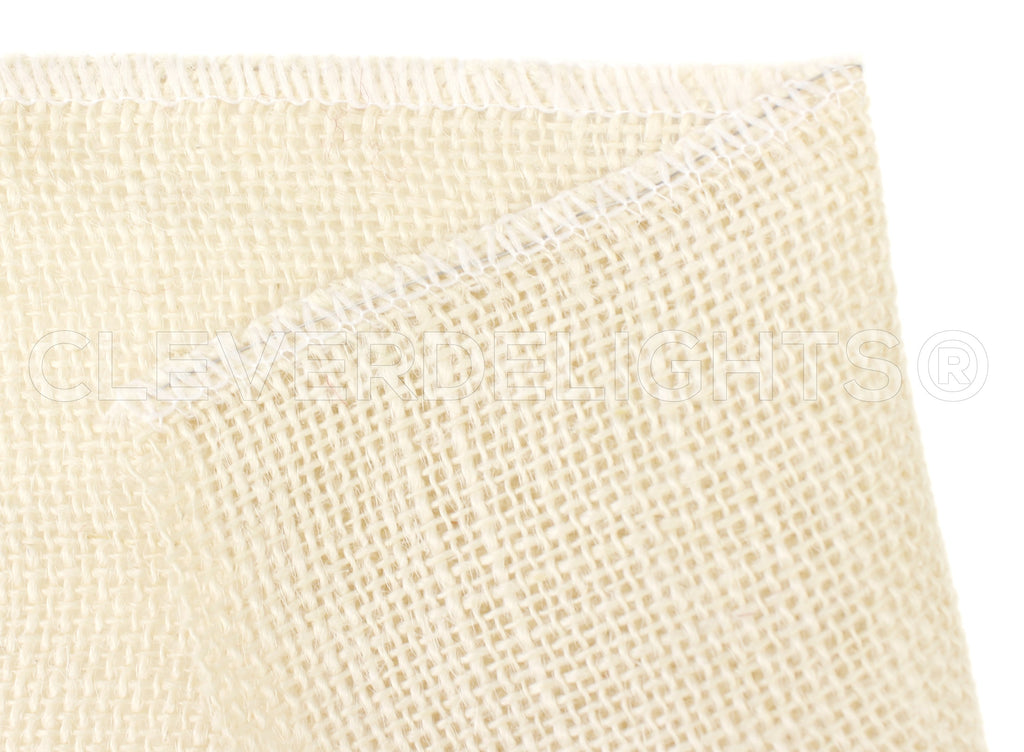 2.5" Ivory Burlap Ribbon - Wired Edges - 25 Yards