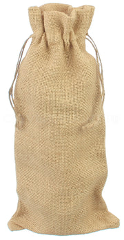 Natural Burlap Wine Bags with Drawstring