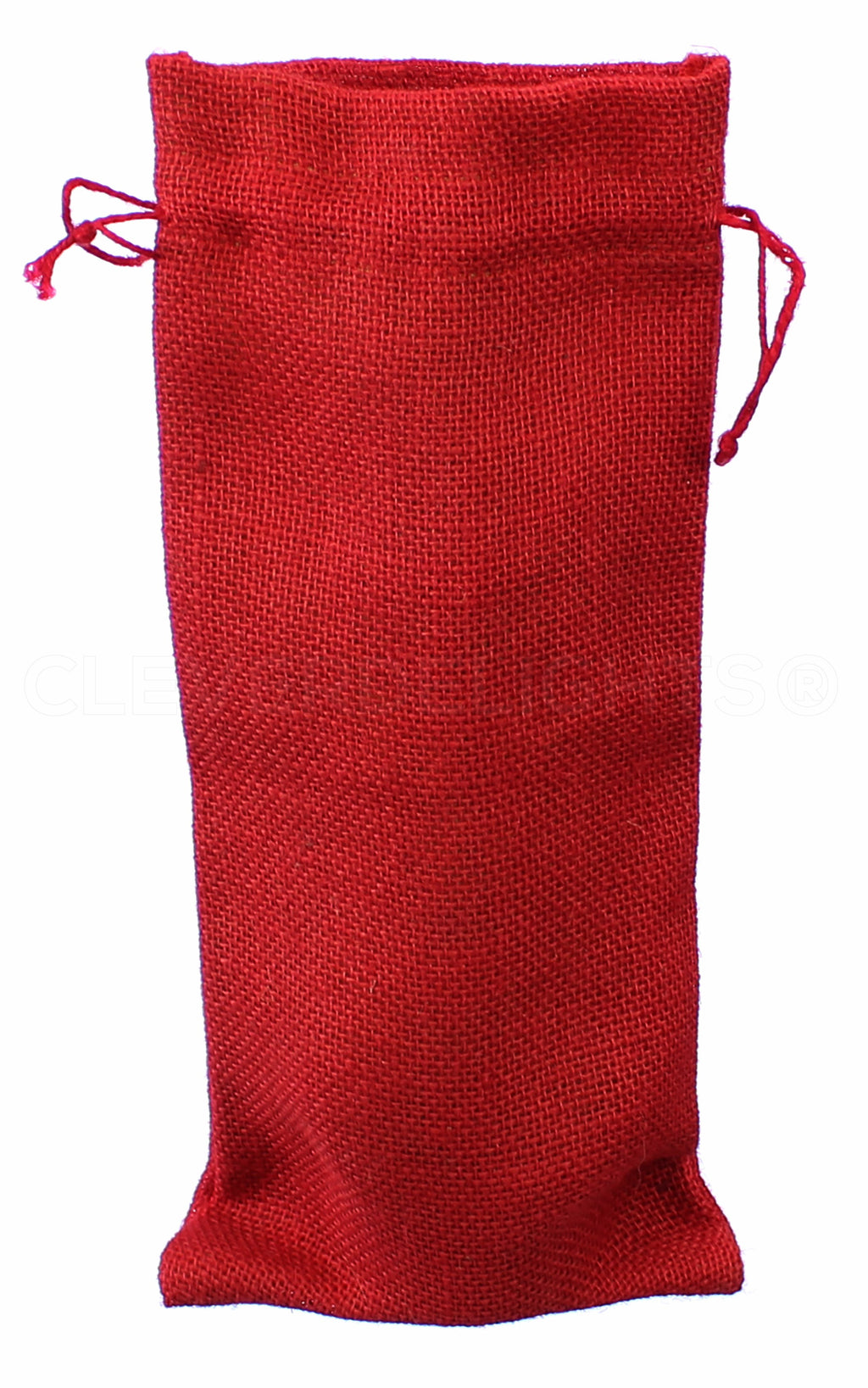 Red Burlap Wine Bags with Drawstring