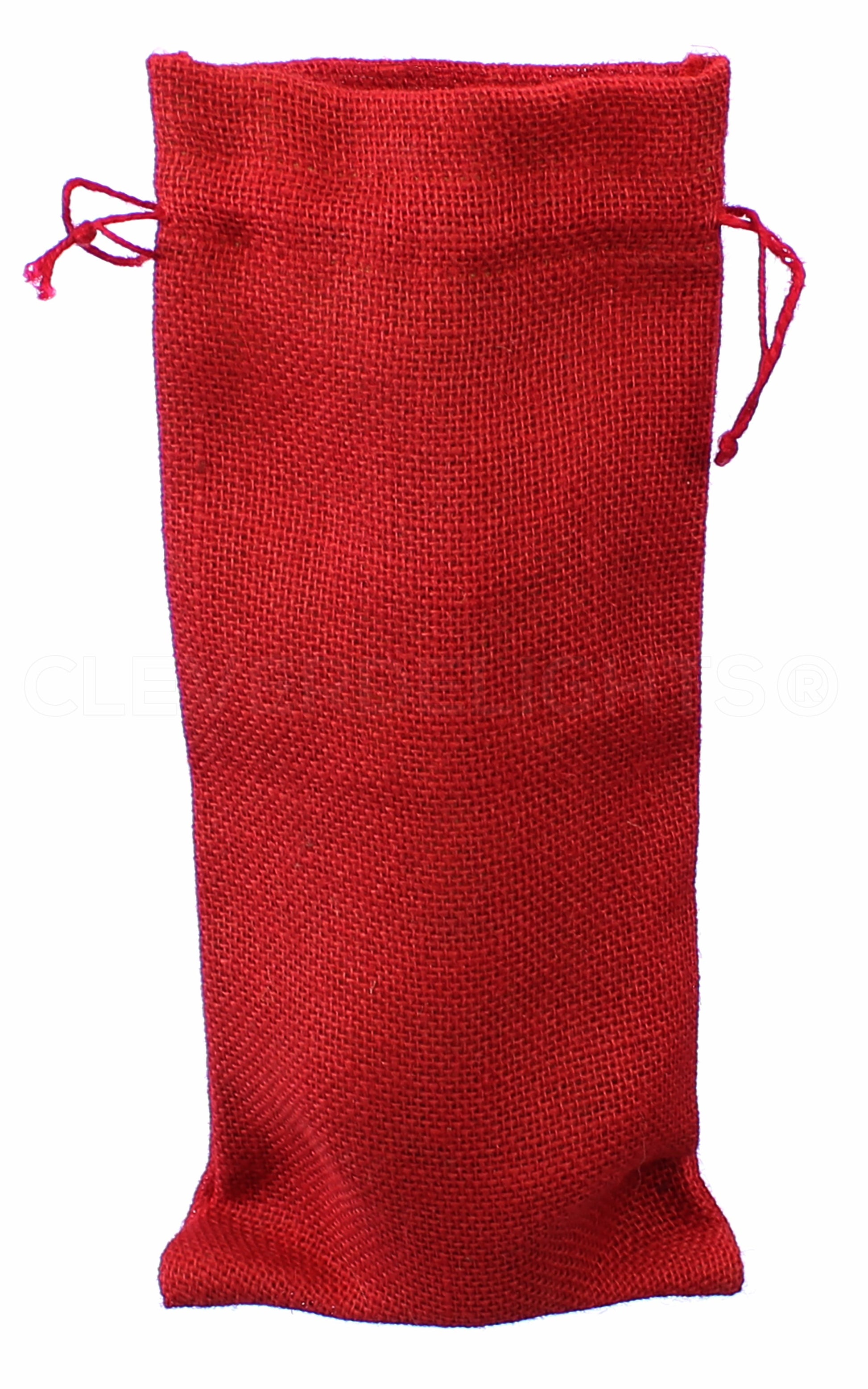 Red Burlap Wine Bags with Drawstring