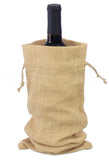 Natural Burlap Wine Bags with Drawstring