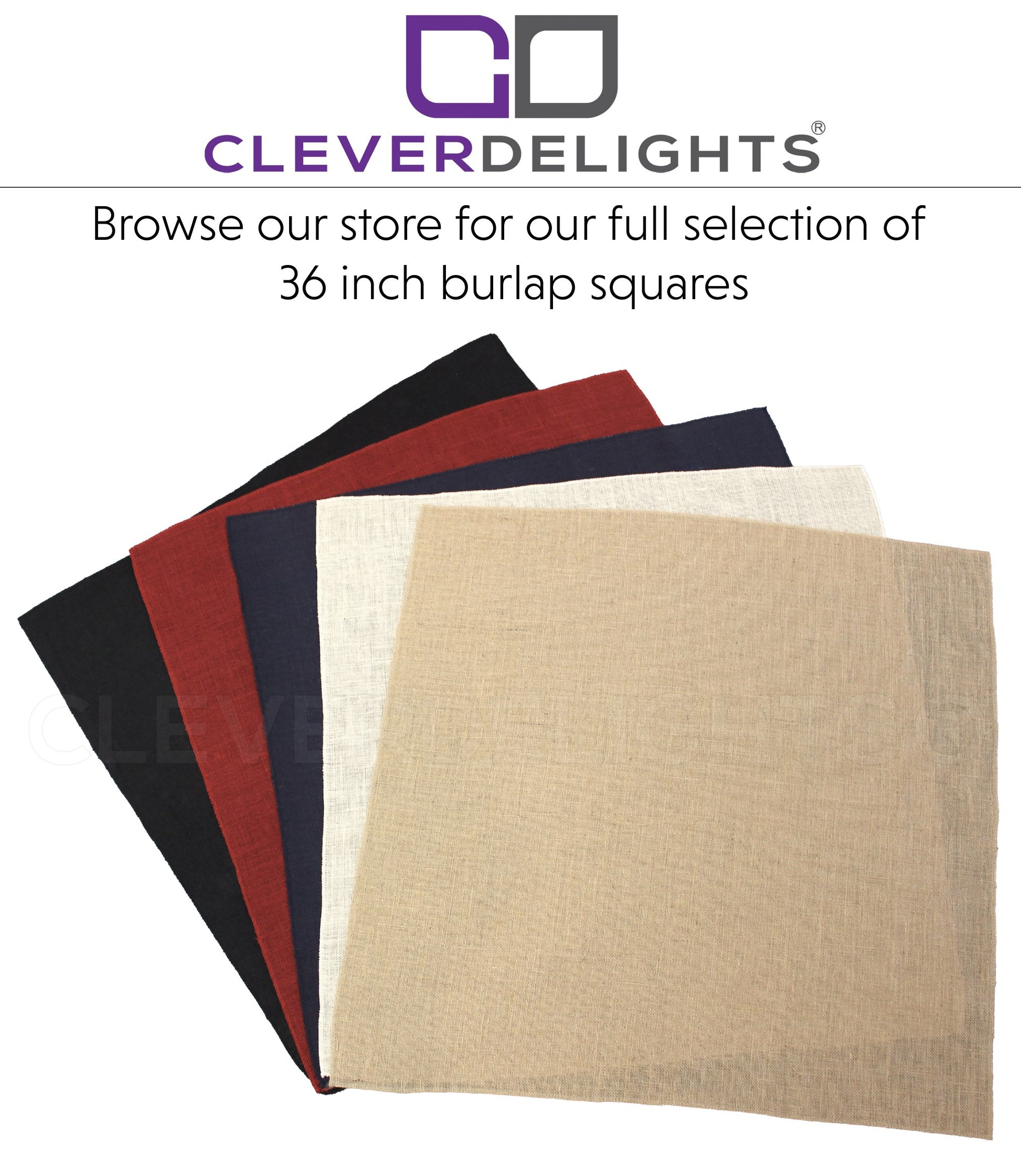 36" Burlap Squares - Finished Edge