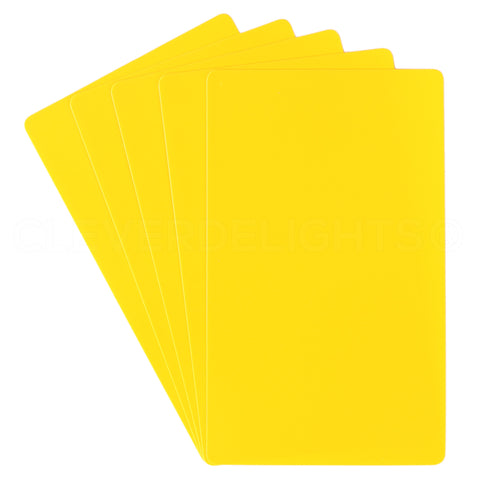 Yellow Plastic Cards - 3" x 5"