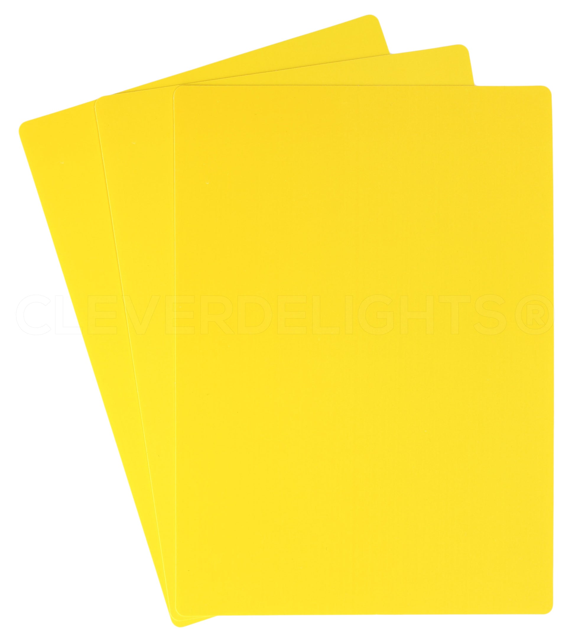 Yellow Plastic Cards - 5" x 7"