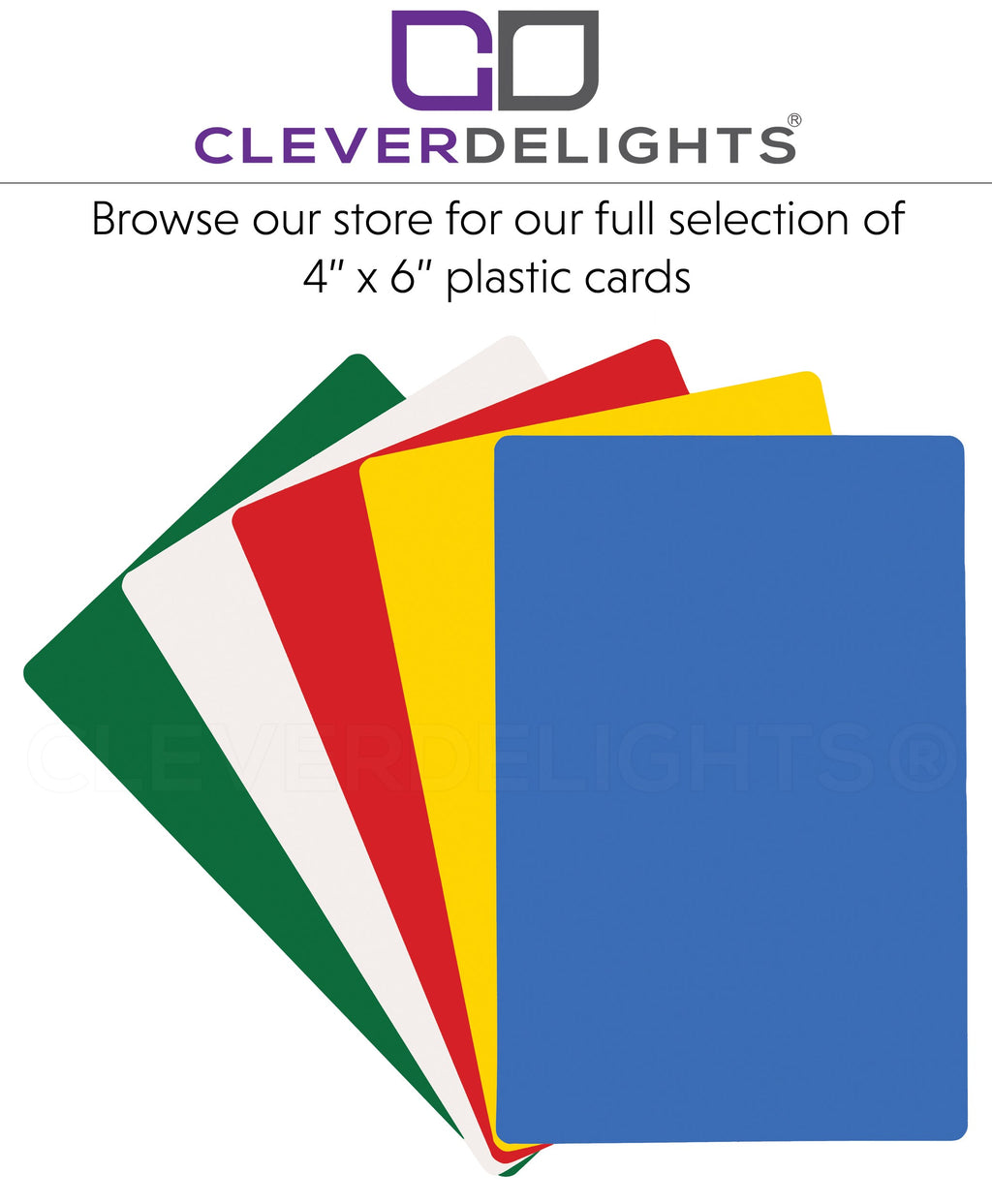 Yellow Plastic Cards - 4" x 6"