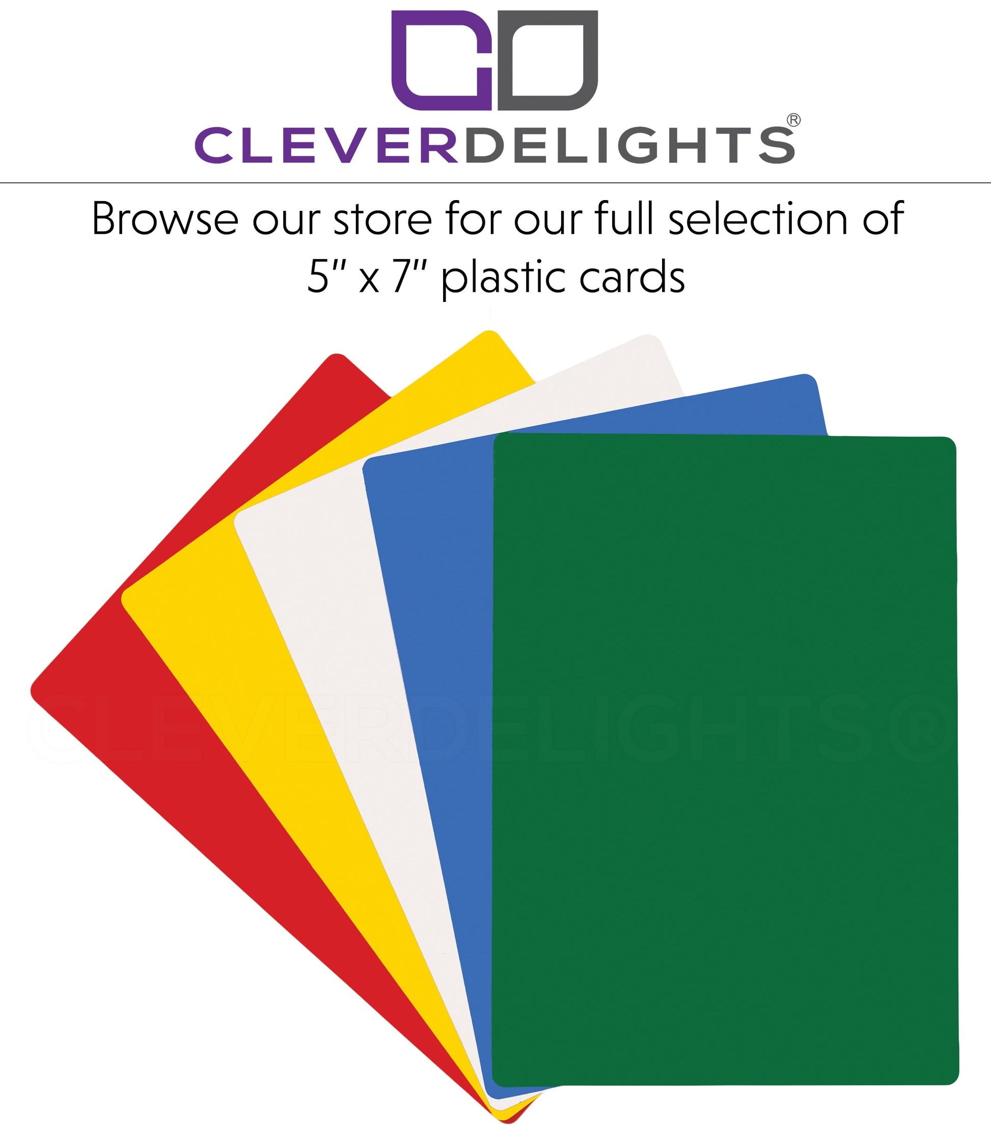 Yellow Plastic Cards - 5" x 7"