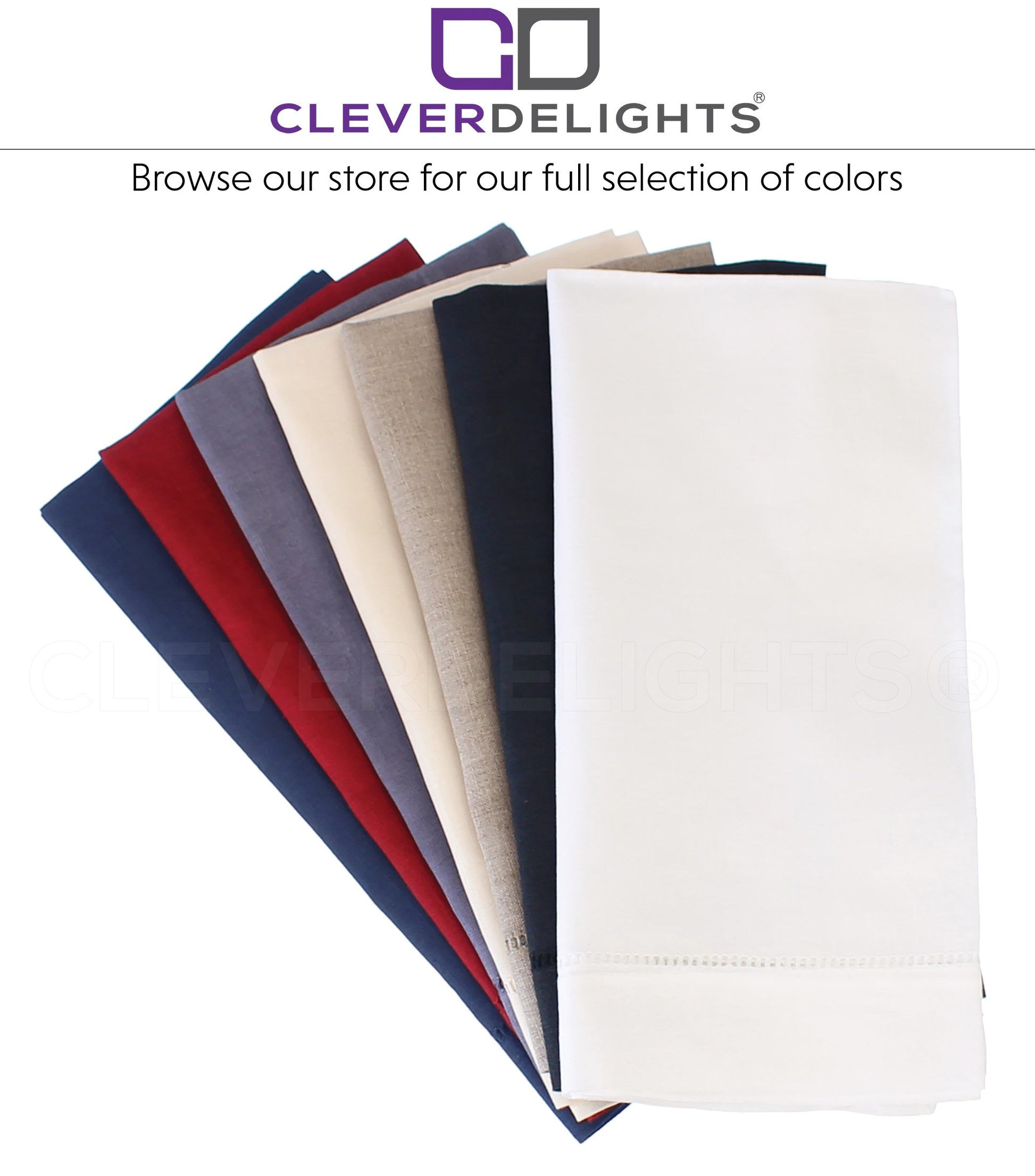20" Hemstitch Dinner Napkins - Linen/Cotton Blend - Red