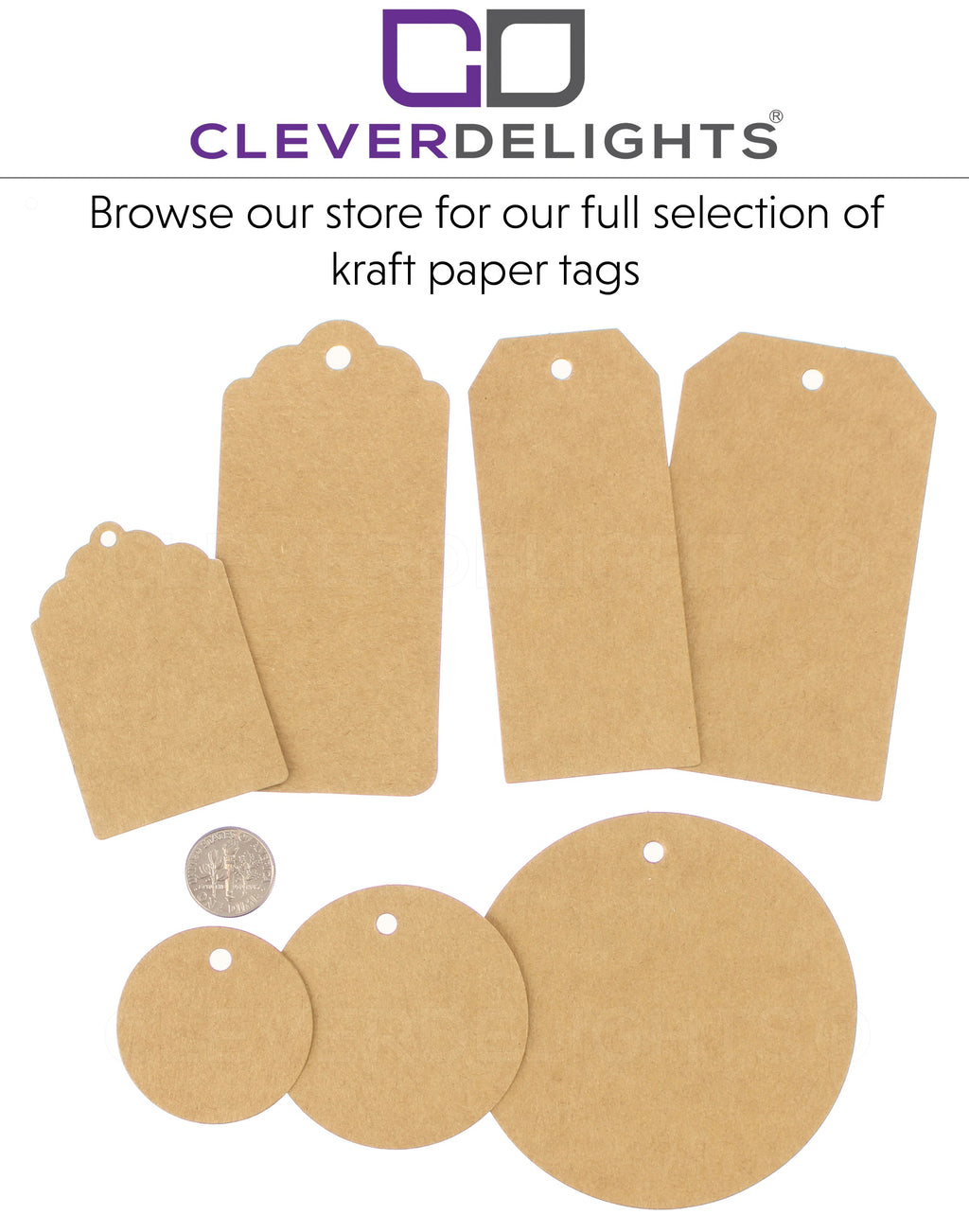 Gift Tags - 1.5" Round - Kraft